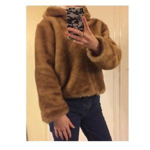 gap faux fur hooded jacket